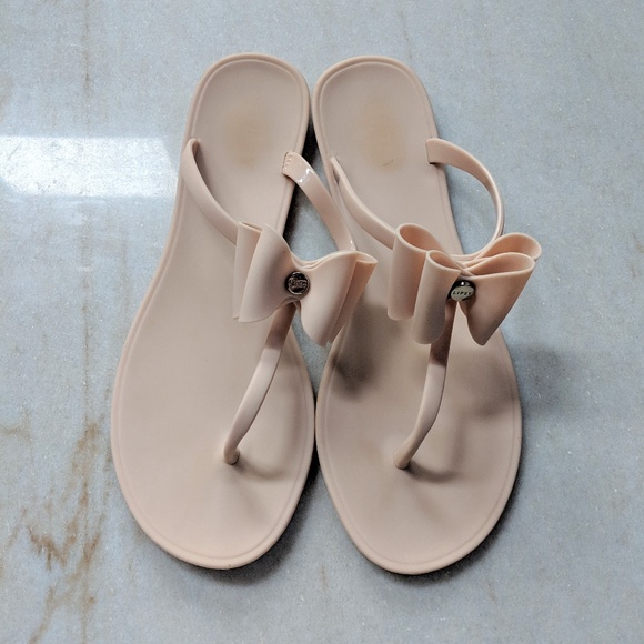 Lipsy Jelly Sandals with Bow Detail in Nude - Picture 2 of 6